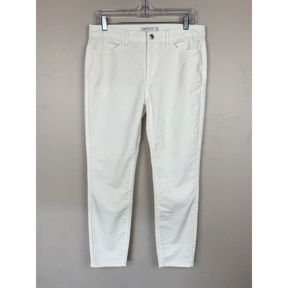 Peter Millar Karlie Skinny Pants Cream Corduroy Stretchy Ankle Women's 10